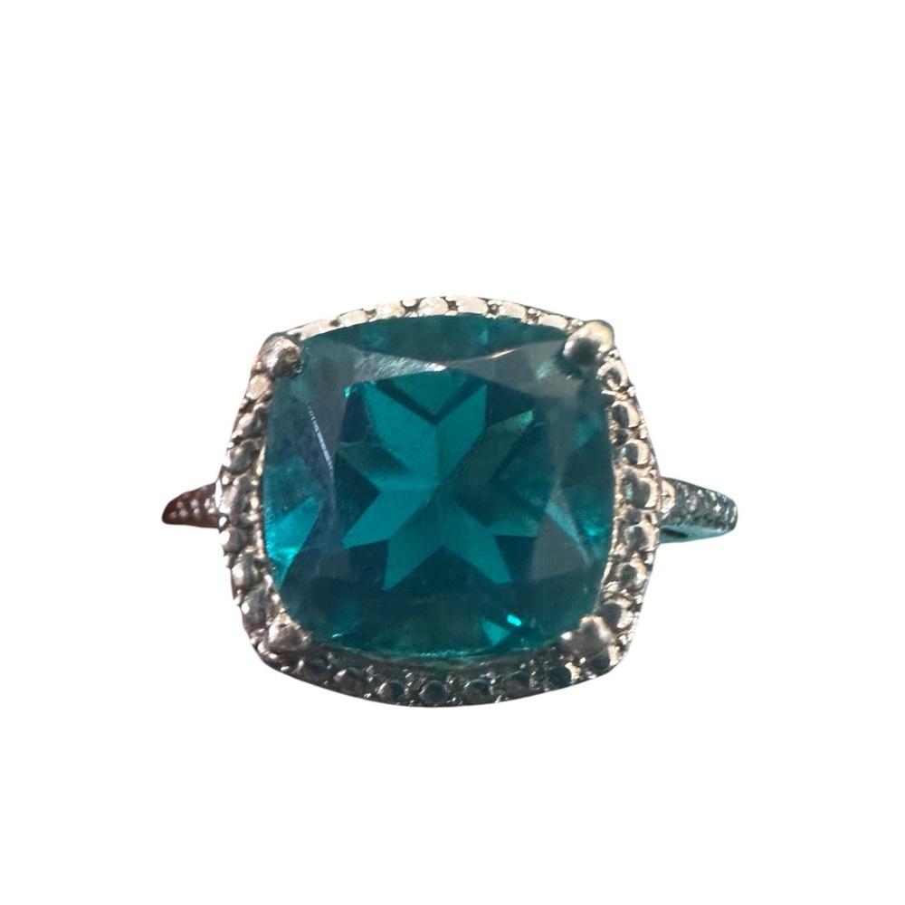 Elegant Silver and Blue Gemstone Ring 925 Sterling Silver NWOT STS Jewels
